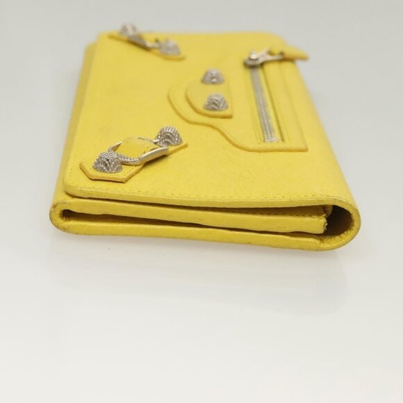 BALENCIAGA Long Wallet Leather Yellow 233599 Auth SW1010 - Picture 4 of 16